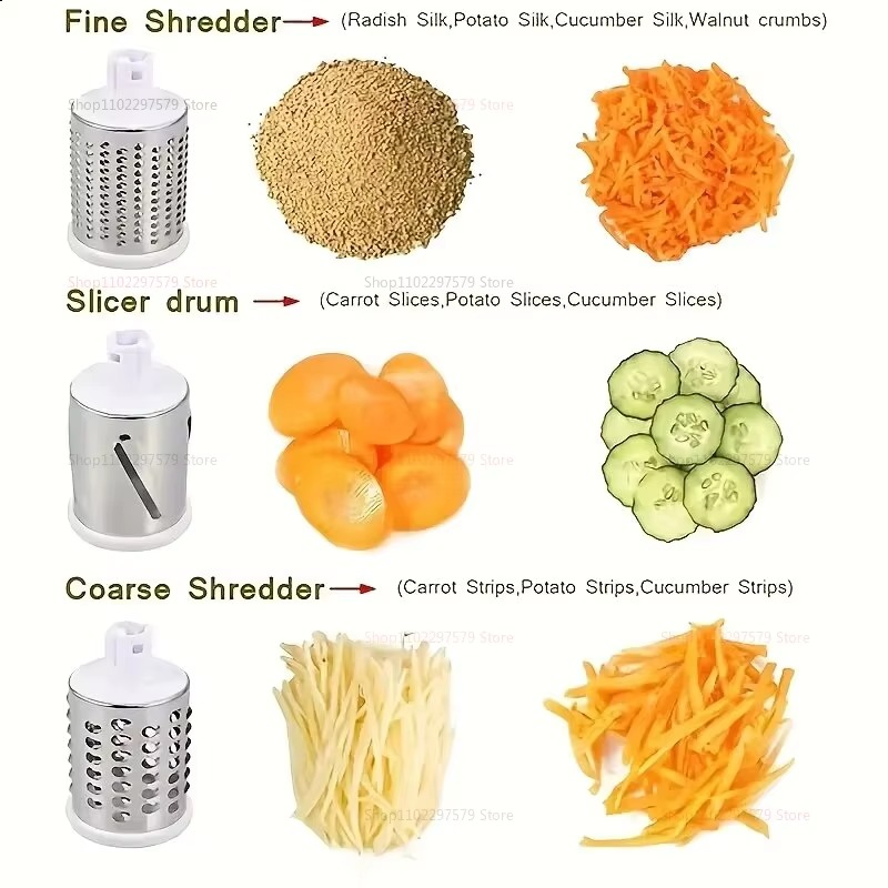 3-in-1 Manual Vegetable Cutter & Slicer Machine - Multifunctional Kitchen Cheese Chopper & Potato Shredder (Random Color)