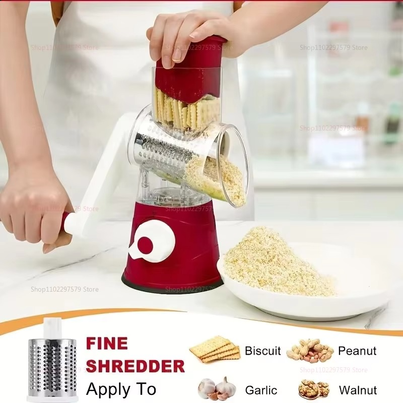 3-in-1 Manual Vegetable Cutter & Slicer Machine - Multifunctional Kitchen Cheese Chopper & Potato Shredder (Random Color)