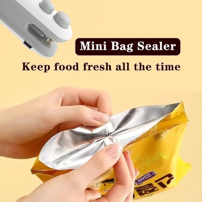 Portable Rechargeable Mini Bag Sealer – 2-in-1 Handheld Heat Sealer & Cutter for Food Storage