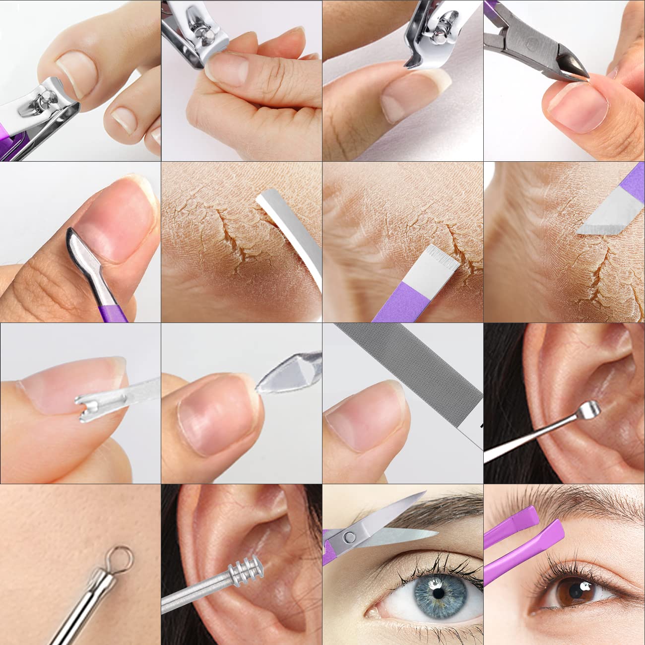 16-in-1 Stainless Steel Nail Care Kit | Professional Manicure, Pedicure & Ear Care Set With Leather Case (Random Color) ✨ 💅