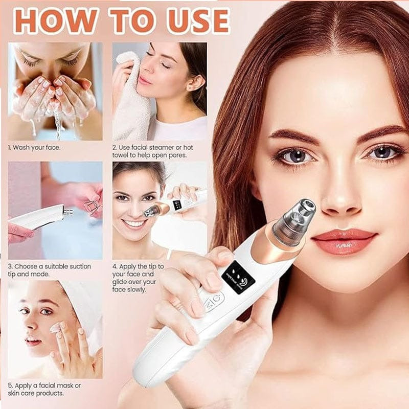 Electric Blackhead Remover & Pore Vacuum – 5-in-1 Acne & Deep Cleaning Tool