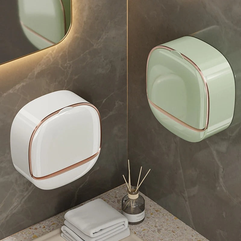 🧼✨ Premium Wall-Mounted Flip Soap Box (Random Luxury Color) | 🛑 Punch-Free Install, Prevents Soggy Soap & Decorates Bathroom! 🛁🏠🔥