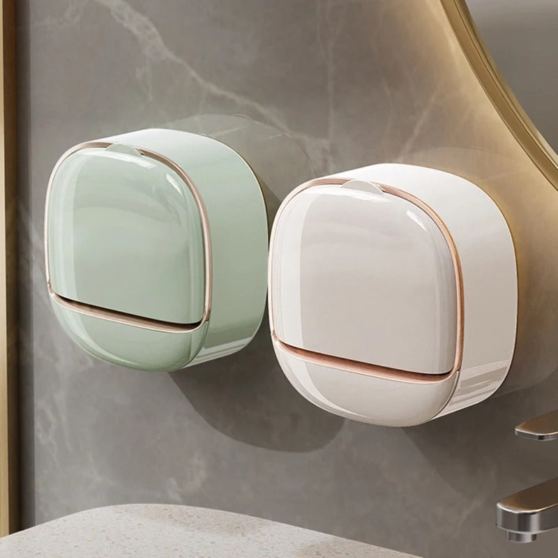 🧼✨ Premium Wall-Mounted Flip Soap Box (Random Luxury Color) | 🛑 Punch-Free Install, Prevents Soggy Soap & Decorates Bathroom! 🛁🏠🔥
