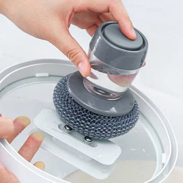 Kitchen Soap Dispensing Palm Brush – Automatic Dish Scrubber for Pots, Pans & Sinks (Non-Scratch)