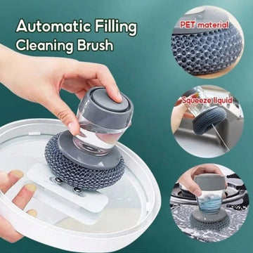Kitchen Soap Dispensing Palm Brush – Automatic Dish Scrubber for Pots, Pans & Sinks (Non-Scratch)