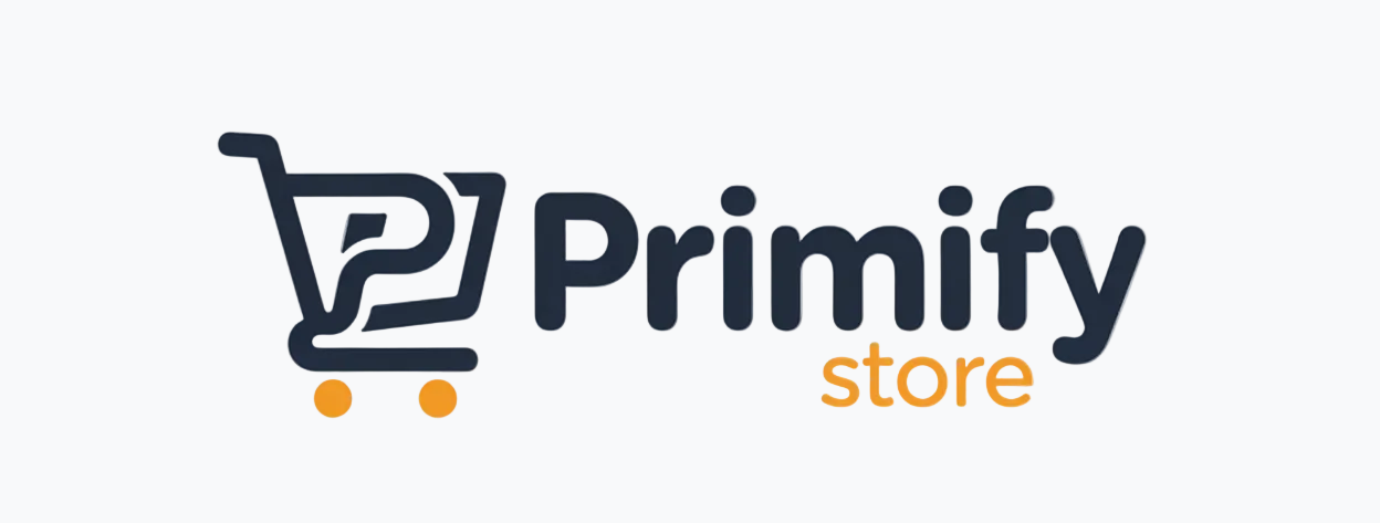 Primify store logo with a shopping cart icon on a white background