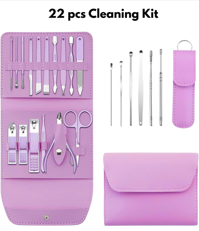 16-in-1 Stainless Steel Nail Care Kit | Professional Manicure, Pedicure & Ear Care Set With Leather Case (Random Color) ✨ 💅