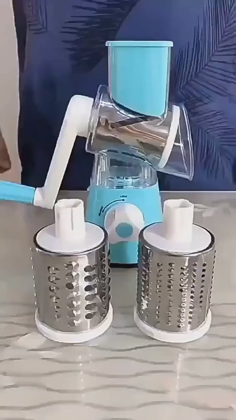 3-in-1 Manual Vegetable Cutter & Slicer Machine - Multifunctional Kitchen Cheese Chopper & Potato Shredder (Random Color)