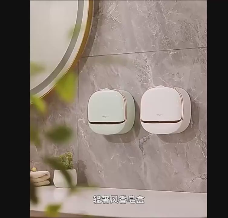 🧼✨ Premium Wall-Mounted Flip Soap Box (Random Luxury Color) | 🛑 Punch-Free Install, Prevents Soggy Soap & Decorates Bathroom! 🛁🏠🔥